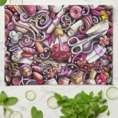 ネイルのスタジオパターン キッチンタオル (折り畳み)