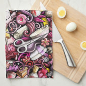 ネイルのスタジオパターン キッチンタオル (四つ折り)