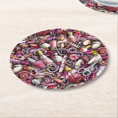 ネイルのスタジオパターン ラウンドペーパーコースター (アングル)