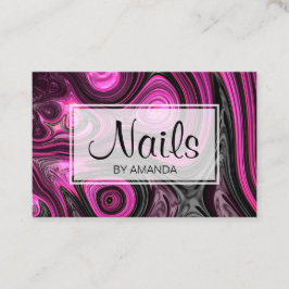 ネイルのネイルアーティストのペディキュアのNailArtの紫色の黒 名刺