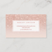 ネイルの大理石のモダンなタイポグラフィの赤面のばら色の金ゴールド 名刺 (裏面)