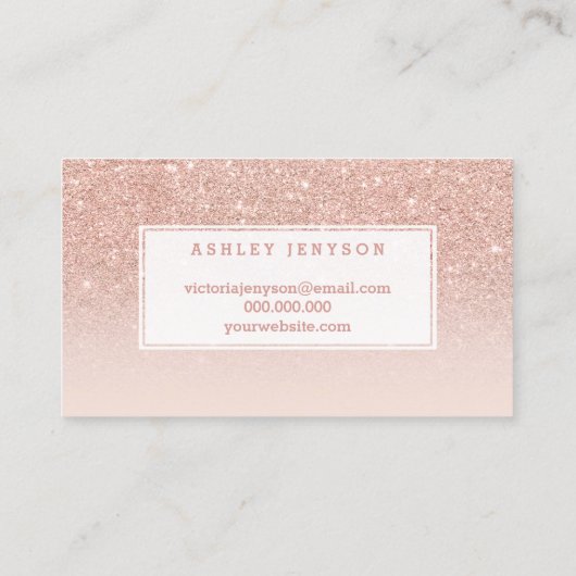 ネイルの大理石のモダンなタイポグラフィの赤面のばら色の金ゴールド 名刺 (裏面)