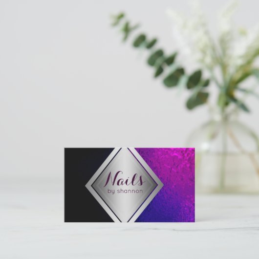 ネイルの技術者の粋な美容院の名刺 名刺 (スタンド正面)