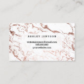 ネイルの芸術家のタイポグラフィのばら色の金ゴールドの白の大理石 名刺 (裏面)