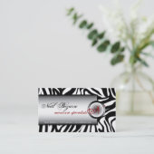 ネイルのTechnnicianの白黒のシマウマの名刺 名刺 (スタンド正面)