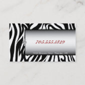 ネイルのTechnnicianの白黒のシマウマの名刺 名刺 (裏面)