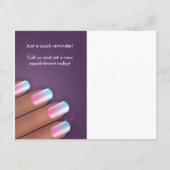 ネイルアーチストのアポイントメントのメモPostcarrd 案内ポストカード (裏面)