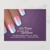 ネイルアーチストのアポイントメントのメモPostcarrd 案内ポストカード (正面)