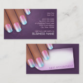 ネイルアーチストグラデーションなビジネス及び暗闇のアポイントメントカード 予約カード (正面/裏面)