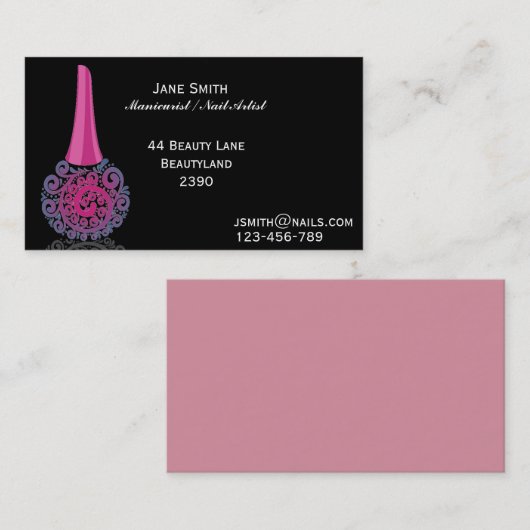 ネイルアーチスト、ネイルアーティスト、フリーネイリスト 名刺 (正面/裏面)