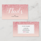 ネイルアーティストのエレガントなピンクのバラの金ゴールドの名刺 名刺 (正面/裏面)