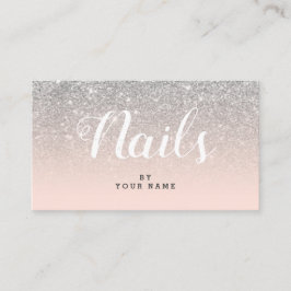 ネイルアーティストのエレガントなピンクの銀製の名刺 名刺