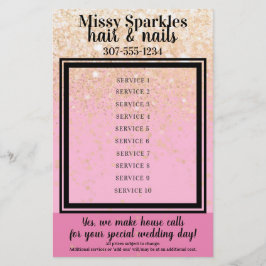 ネイルアーティストのマニキュア・ペディキュアサロン料金表 チラシ