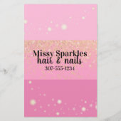 ネイルアーティストのマニキュア・ペディキュアサロン料金表 チラシ (裏面)