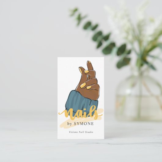 ネイルアーティストまたはスタイリストトレンディーネイルサロン 名刺 (スタンド正面)