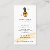 ネイルアーティストまたはスタイリストトレンディーネイルサロン 名刺 (裏面)