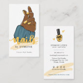 ネイルアーティストまたはスタイリストトレンディーネイルサロン 名刺 (正面/裏面)