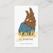 ネイルアーティストまたはスタイリストトレンディーネイルサロン 名刺 (正面)