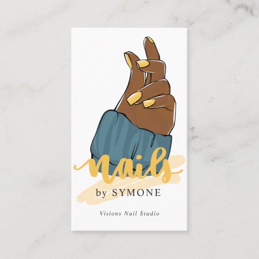 ネイルアーティストまたはスタイリストトレンディーネイルサロン 名刺 (正面)