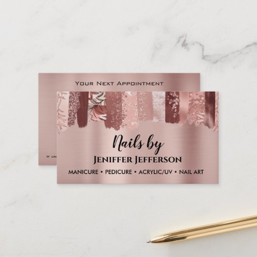 ネイルアーティストアポイントメント名刺 予約カード (正面/裏面インサイチュ)