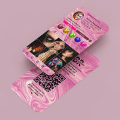 ネイルアーティストインスタグラムピンクマーブルモダン 名刺