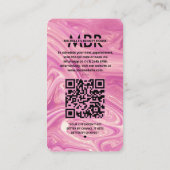 ネイルアーティストインスタグラムピンクマーブルモダン 名刺 (裏面)