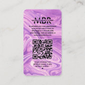 ネイルアーティストインスタグラムマーブルパープルモダン 名刺 (裏面)