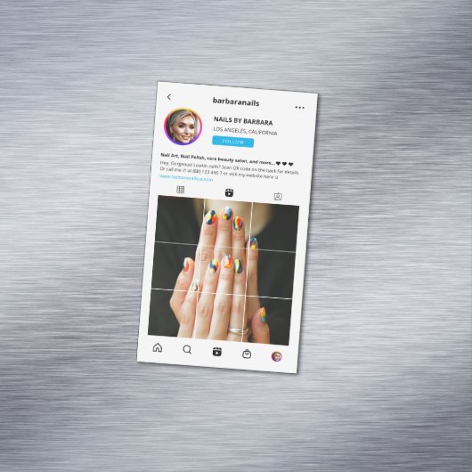 ネイルアーティストインモダンスタグラム爪、 ネイル美しいサロン マグネット名刺 (インサイチュ)