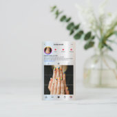 ネイルアーティストインモダンスタグラム美しいサロンシルバー 名刺 (スタンド正面)