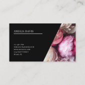 ネイルアーティストエレガントフローラブラックピンクマニキュリスト 名刺 (裏面)
