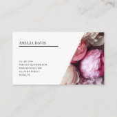 ネイルアーティストエレガントフローラホワイトピンクマニキュリスト 名刺 (裏面)