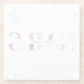 ネイルアーティストエレガントホワモダンイトピンクマニキュリスト ガラスコースター (裏面)