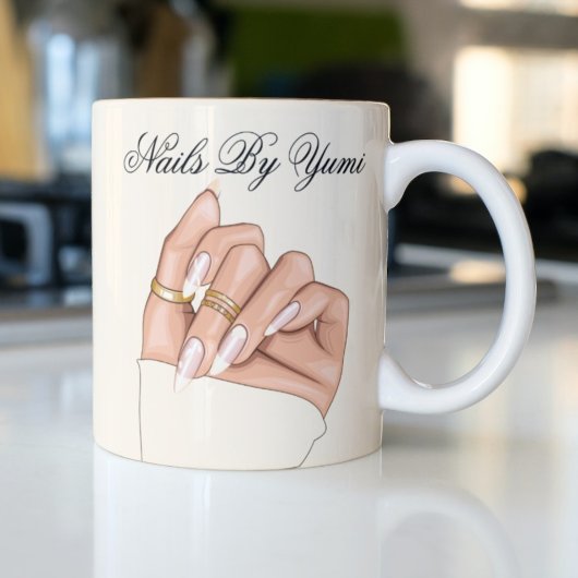 ネイルアーティストエレガントマニキュリストサロンタイポグラフィ コーヒーマグカップ