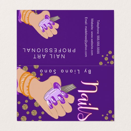 ネイルアーティストグロースクリプト手書きアポイントメント 名刺 (外部フラット)