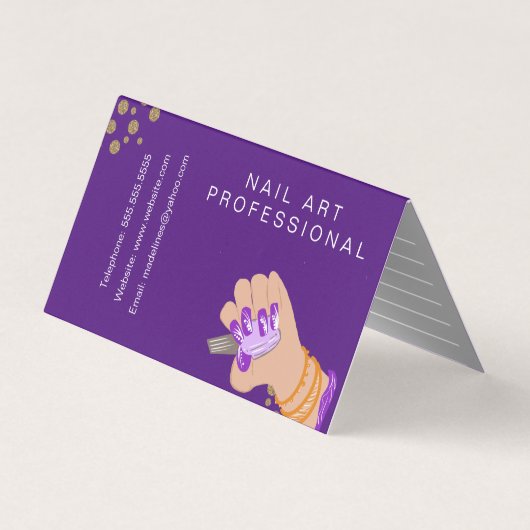 ネイルアーティストグロースクリプト手書きアポイントメント 名刺 (裏面)