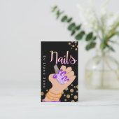 ネイルアーティストグロースクリプト手書きイラストレーション 名刺 (スタンド正面)