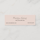 ネイルアーティストサロンピンクタイポグラフィ スキニー名刺 (裏面)