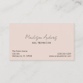 ネイルアーティストサロンピンクタイポグラフィ 名刺 (裏面)