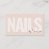 ネイルアーティストサロンピンクタイポグラフィ 名刺 (正面)