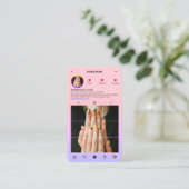 ネイルアーティストサロンピンクパープルインスタグラムモダン 名刺 (スタンド正面)