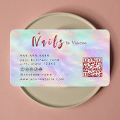 ネイルアーティストスタイリッシュ虹彩色オパール美しいサロン 名刺