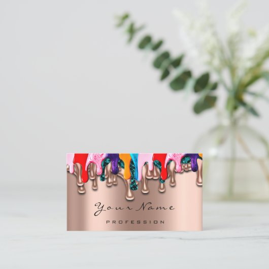 ネイルアーティストスタジオドリップスバラワックスエピレーションメイクアップ 名刺 (スタンド正面)