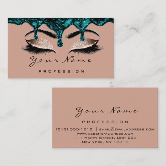 ネイルアーティストスタジオドリプスバラ美しいメイクアップブロウ 名刺 (正面/裏面)