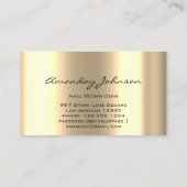 ネイルアーティストスタジオレッドマニキュアペディキュア金ゴールド 名刺 (裏面)