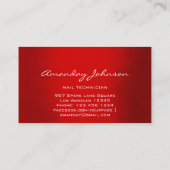 ネイルアーティストスタジオレッドマニキュアペディキュア モダン 名刺 (裏面)