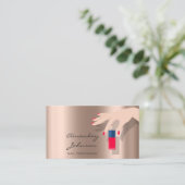 ネイルアーティストスタジオレッドマニキュアホログラフィックバラ 名刺 (スタンド正面)