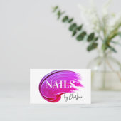 ネイルアーティストスモダンクリプトタイポグラフィピンクポーランド 名刺 (スタンド正面)