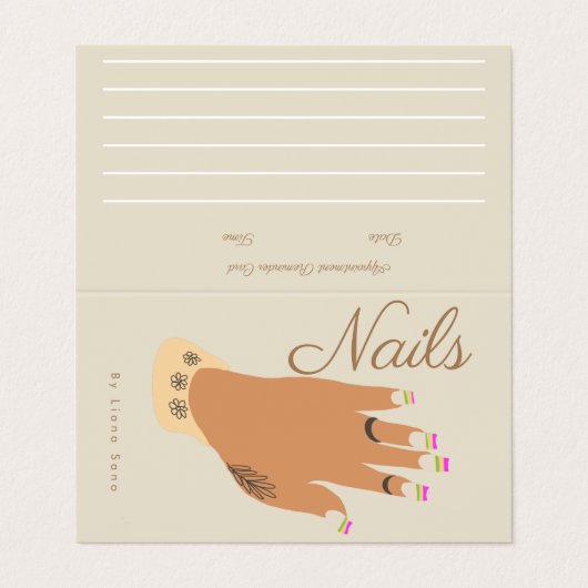 ネイルアーティストタトゥーハンドイラストレーション 名刺 (外部フラット)