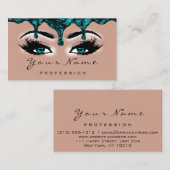 ネイルアーティストティール(緑がかった色)ドリップバララッシュメイクアップブルーアイズ 名刺 (正面/裏面)