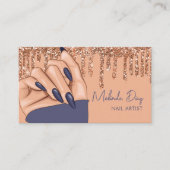 ネイルアーティストデザイナサロンバラフェイクグリッター金ゴールド 名刺 (正面)